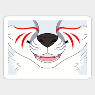 Silver Kitsune Face Sticker